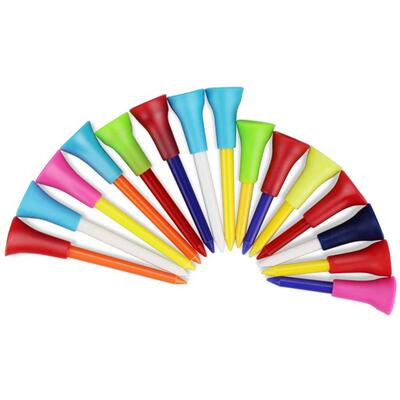 Rubber Cushion Top Plastic Golf Tees Mixed Colors Pack of 30
