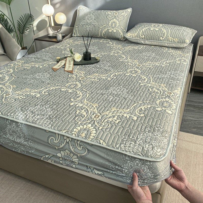 泰国乳胶凉席床笠款夏季冰丝凉席三件夏天202新款可机洗软席子,床上用品,冰丝席,淘宝优惠券,粉丝福利购,淘宝优惠卷