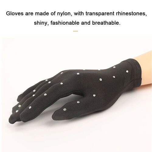Shiny Figure Skating Wrist Gloves Breathable Mittens Windpro
