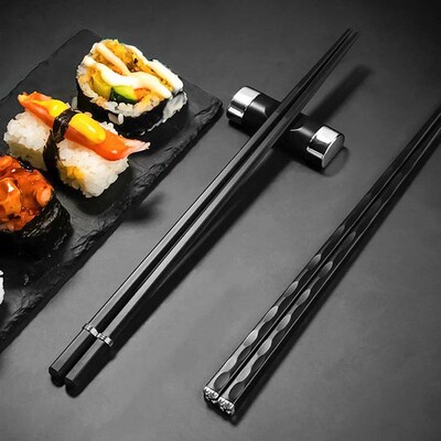 5 Pairs Japanese Chinese Chopsticks Sushi Non-slip s Reusabl