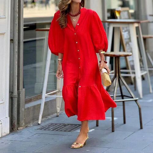 BAMBOOBOY Fashion Holiday Beach A-line Dress Summer Puff