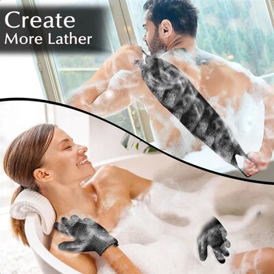 Exfoliating Back Scrubber Bath Gloves Set Exfoliating Shower