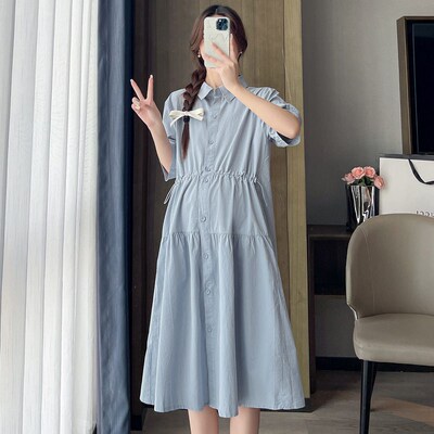 Real Shot Spot 2025 Pregnant Women Loose Slim Dress rendy Mo
