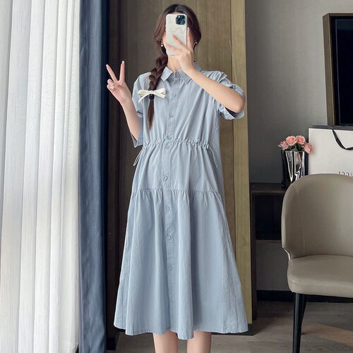 Real Shot Spot 2025 Pregnant Women Loose Slim Dress rendy Mo