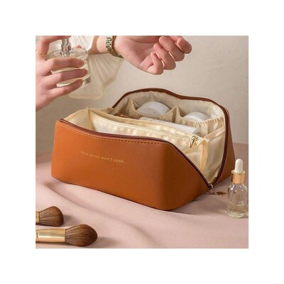 Large Pu Leather Travel Cosmetic Bag for Women Cosmetic Orga