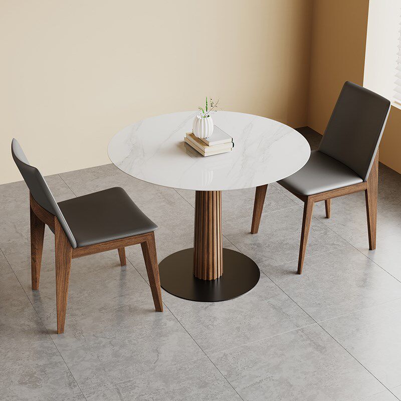 中古风岩板小圆桌家用小户型西餐厅饭桌复古实木圆形餐桌椅小方桌,住宅家具,岩板餐桌,淘宝优惠券,粉丝福利购,淘宝优惠卷