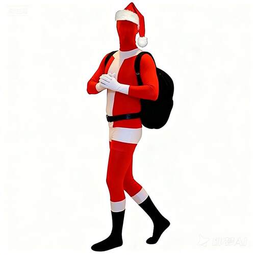New Christmas Santa Claus Jumpsuit for Adults Long Sleeve Ti