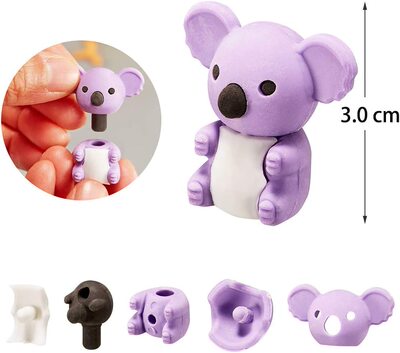 30Pcs Animal Erasers Kids Pencil Erasers Bulk Puzzle Erasers
