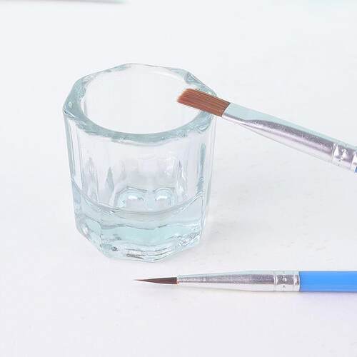 Crystal Glass Powder Liquid Nail Cup Dappen Dish Lid Bowl Cu