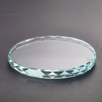 Large Round Prism Faceted Crystal Glass Ball Base Craft