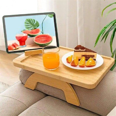 Couch Arm Clip-on Tray Foldable Sofa Arm Tray Table with
