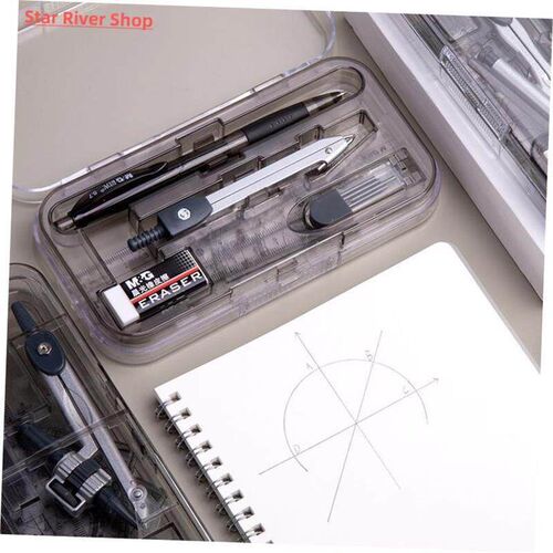 8 Pcs/Set Compass Ruler Set Protractor Drawing Triangle Eras