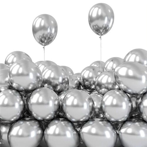 50 pcs 5 Inch Chrome Metallic Helium Balloons for Birthday W