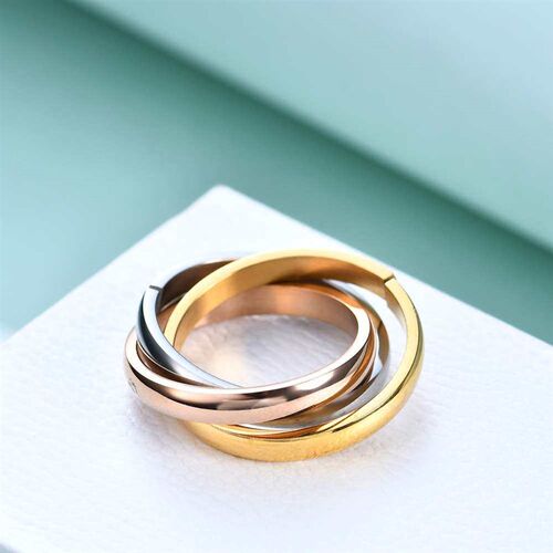 Ring titanium steel three-ring three-color ring stainless st