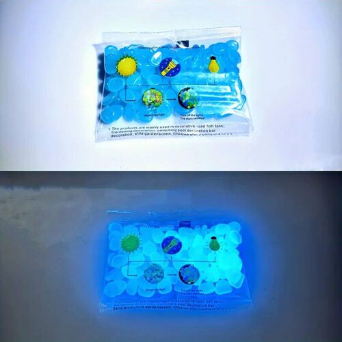 100pcs Glow In The Dark Pebbles, Resin Luminous Stones For L