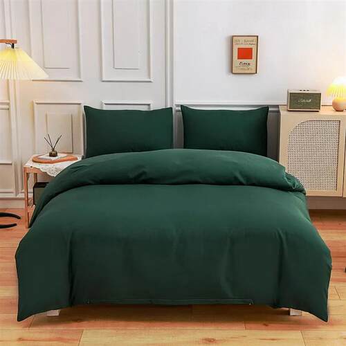 New Design Dark Green Bedding Set Home Duvet Cover Bed Sheet