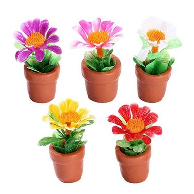 5 Pcs Mini Plant Model Tiny Bonsai Decor Artificial Potted