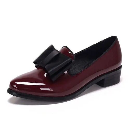 Pointed Toe Women Flats Shoes Bow Women Shoes Patent Leather