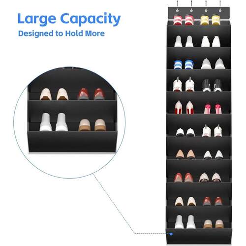 10 Tiers Large Over the Door Shoe Organizer Hanging Shoe Rac