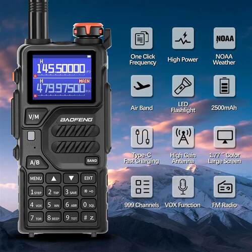 2x+Baofeng+UV-K5+PLUS+Walkie+Talkie+Multi+Band+Wireless+Copy