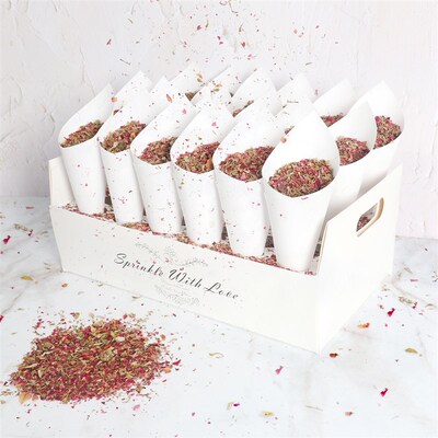 Kraft Paper Wedding Confetti Cone Holder Support for Wedding