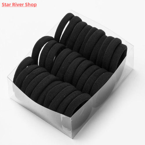 30Pcs Elastic Hair Accessories For Women Kids Black Pink Blu