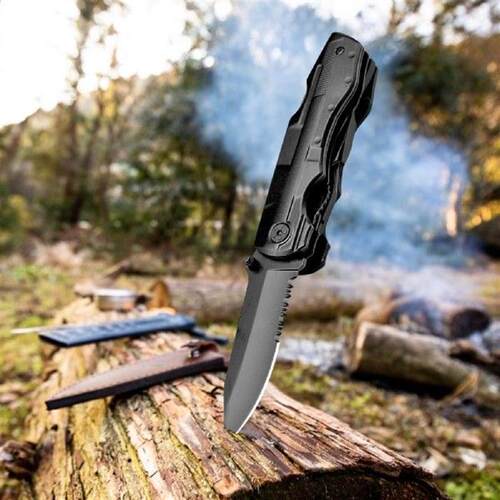 Knife Stainless Pocket Knives Black Outdoor Camping