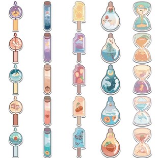 50pcs Cartoon Ins Cute Drink Graffiti Stickers Aesthetic