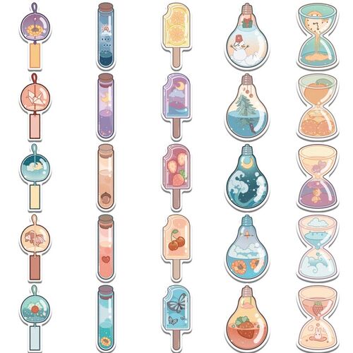 50pcs Cartoon Ins Cute Drink Graffiti Stickers Aesthetic