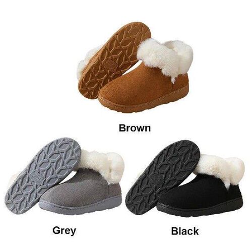 Fur Snow Boots Anti-Slip Plush Winter Slippers Comfortable