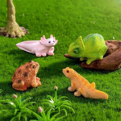 Simulation Axolotl Toad Lizard Chameleon Model Resin Craft
