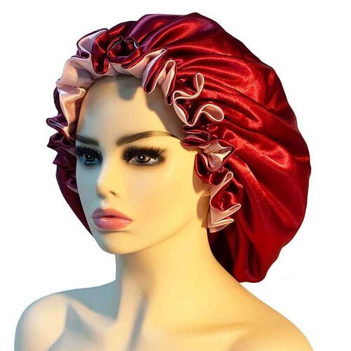Women Satin BonnetDouble Layer Silky Big Bonnet for Lady Sle