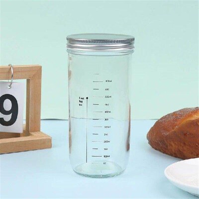 600ML Sourdough Starter Jar Kit Clear Glass Sourdough