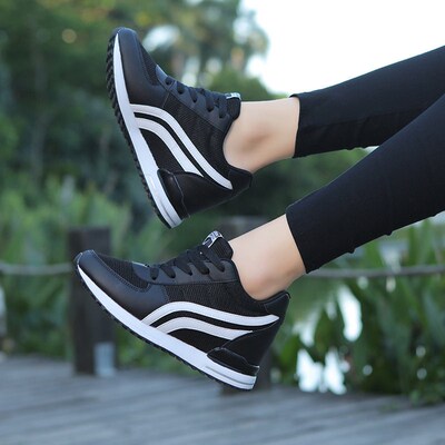 Cross-border Foreign Trade Mesh Height Incr Womens Shoes Wh