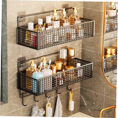 shelf bathroom wall toiletries finishing storage rack