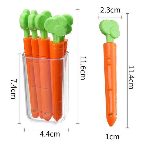 5pcs Bag Clips Portable Food Snack Bag Sealing Clamp Carrot