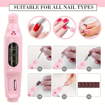 Portable Electric Nail Drill Machine Manicure Milling Cutter
