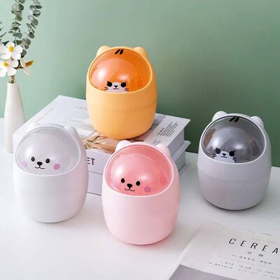 Ins Style Creative Cute Home Desktop with Lid Trash Can Smal
