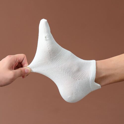 5 Pairs Man Cotton Short Socks Fashion Breathable Mesh Men C