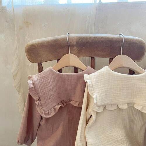 2Pcs Spring Autumn Baby Girl Clothes Soft Cotton Lotus Leaf