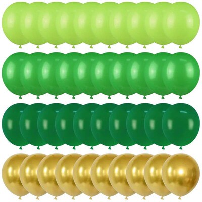 40pcs Green Balloons Set Metallic Confetti Balloon Jungle Sa