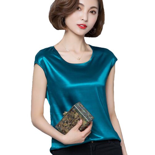 Summer Satin Blouse Women Blouses Plus Size 4XL Imitation Si