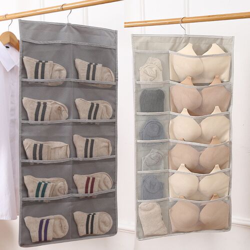 Underwear Hanging Bag Bra Organizer Visible Mesh Pockets