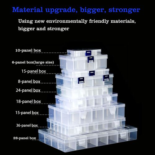 Container Plastic Box Practical Adjustable Compartment Jewel