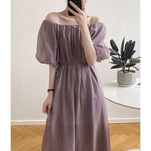 Off-shoulder Dress Womens Summer High-end Stunning French S
