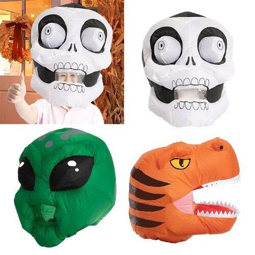 Inflatable Halloween Mask Adults Men Women Novelty Headgear