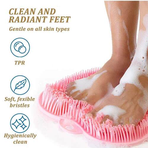 Silicone Rub Back Brush Bathroom Non-slip Wash Foot with Suc