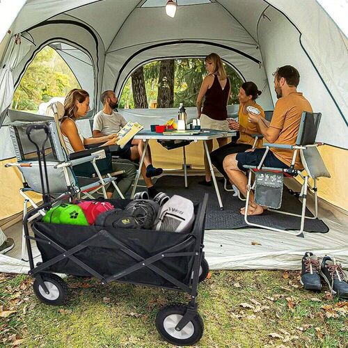 Heavy Duty Wagon Cart Swivel Collapsible Outdoor Utility Gar