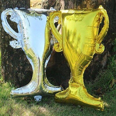 5 Pcs Soccer Trophies Trophy Aluminum Film Balloon