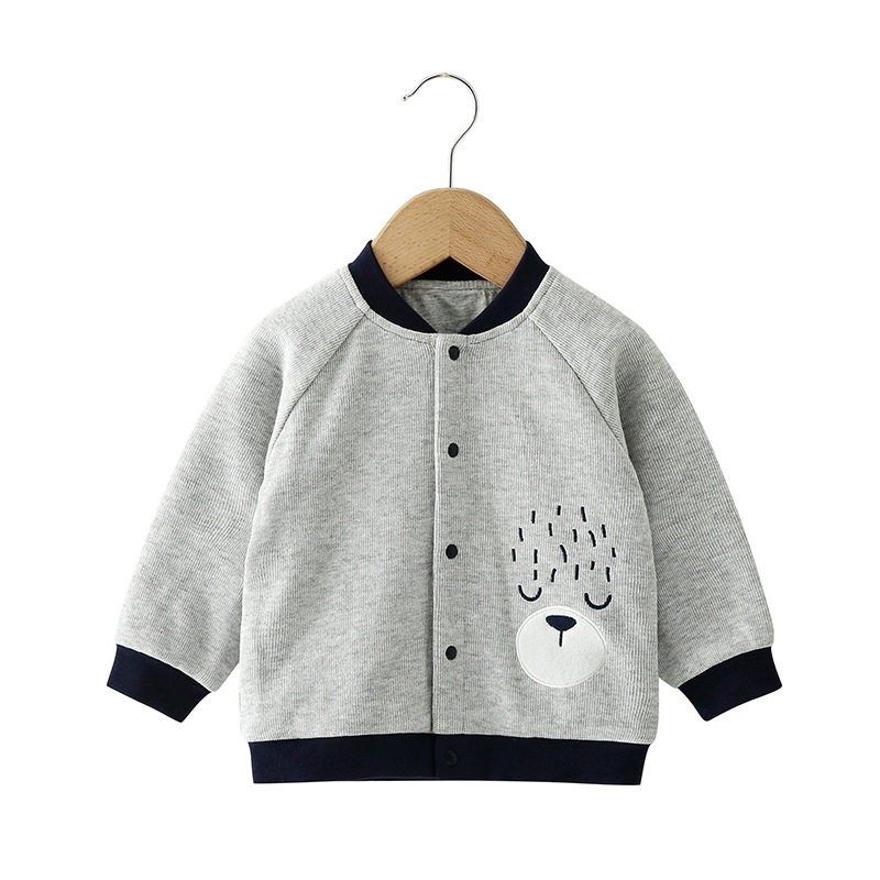 宝宝外套春秋儿童小男棒球服女童纯棉双层开衫婴儿薄款男童春夹克